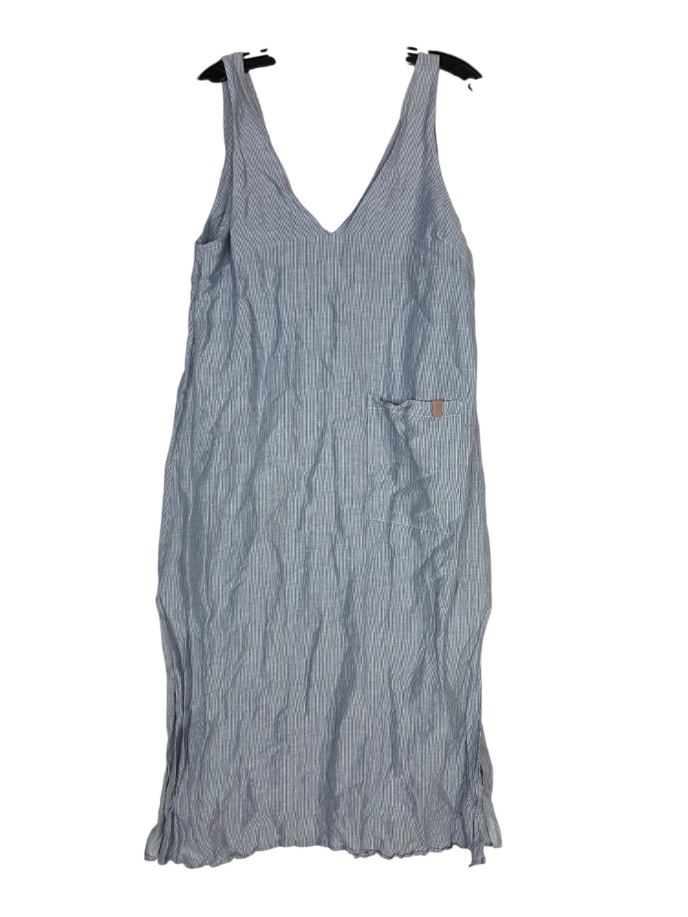 lunya Linen Silk & Cotton blend V neck Striped Loungewear Minimalist Midi Dress